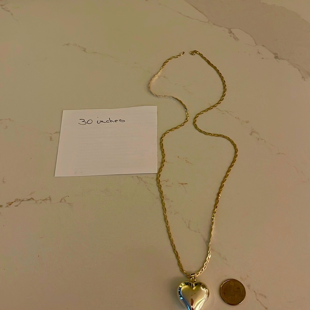Silver heart with 30 inch chain